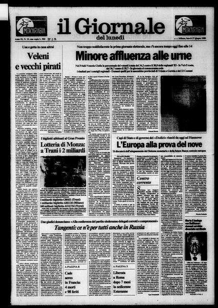 Il giornale del lunedi